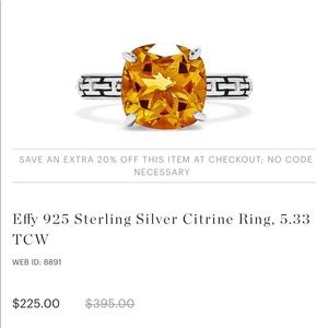 Effy 5.33 Carat Citrine size 7